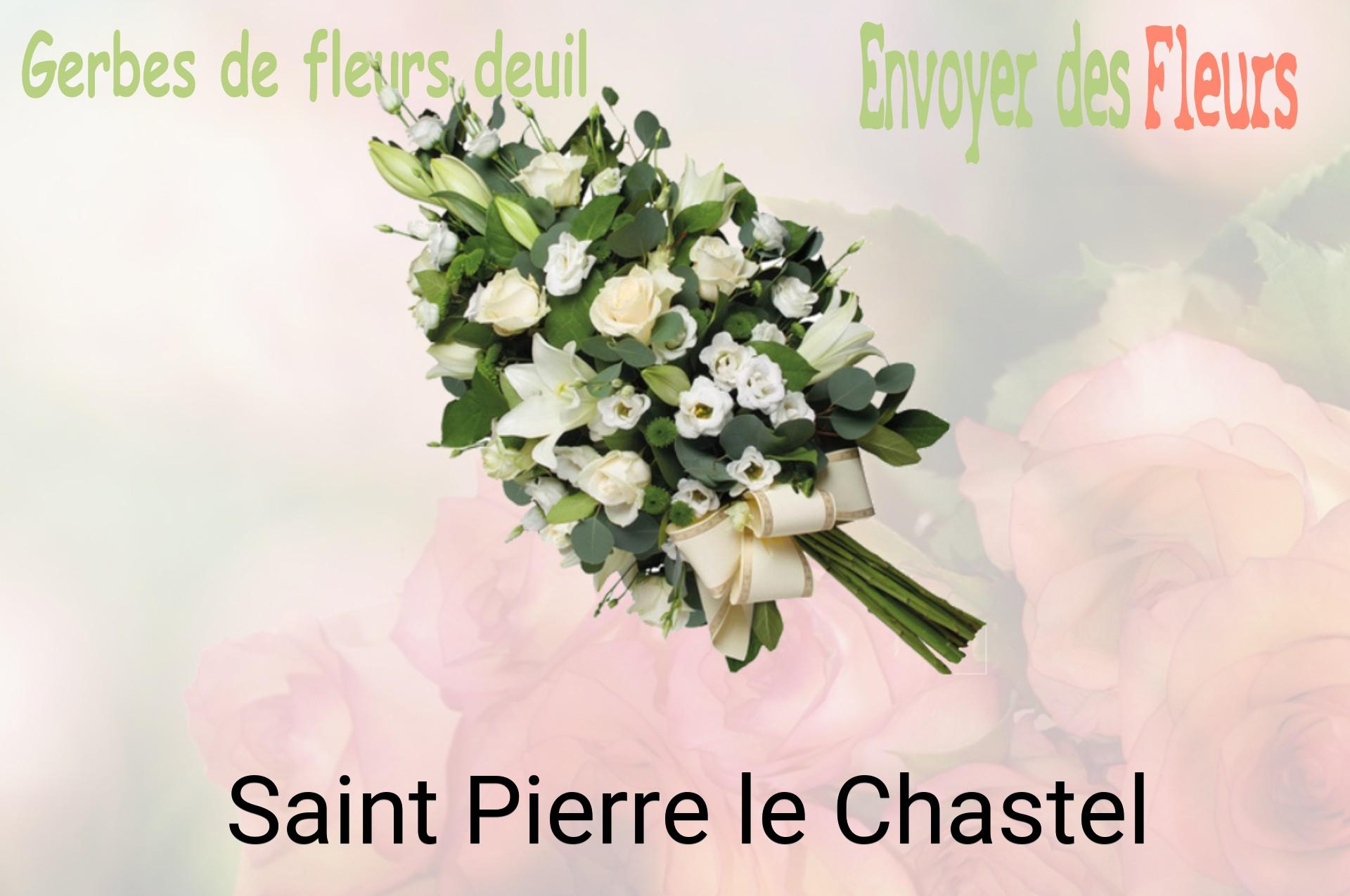 Gerbe de fleurs de deuil livrée à Saint-Pierre-le-Chastel